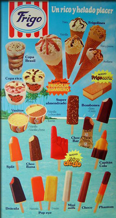 cartel helados 1980